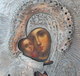 Russian Icon - Madonna With Jesus (oil On Wood / Ag Silver Picture Frame, Year 1865) - Oils