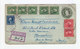 Entier Postal 1 Cent Et 8 Timbres Registred . CAD Convent LA 1920. C. Ovale New York For'gn. CAD Moncalieri. (1185x) - Poststempel