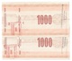 Pologne Poland CZEK PODROZNICZY Travellers Cheque 1000 Zlotych 1989 - 2 Consecutives - Pologne