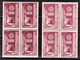 FRANCE 1944 - 2 BLOCS DE 4 TP / Y.T. N° 664  / 2 NUANCES - NEUFS** - Unused Stamps