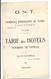 Tunisie TUNIS Tarif Des Hotels Pensions De Famille Et Sanatoria De La Tunisie 1922 1923 - Dépliants Touristiques