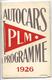 AUTOCARS PLM Programme 1926 48 Pages - Cuadernillos Turísticos