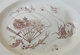 RARE ! Très Grand Plat En Faïence Pour La Volaille KG Luneville Décor YOKO. Terre De Fer 1900 - Dishes