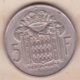 MONACO . 5 FRANCS 1966 .RAINIER III .ARGENT - 1960-2001 Nouveaux Francs