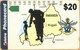 Rwanda - Telstra, Anritsu, Map Of Rwanda, Coats Of Arms, Peacekeeping Force, 6.000ex, Used As Scan - Ruanda