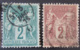 France - Petite Collection De 21 Timbres SAGE Type 1 Et 2 Oblitérés (Paire 1c Neuve*) Du 1c Au 1f - A étudier - Collections