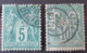 Delcampe - France - Petite Collection De 21 Timbres SAGE Type 1 Et 2 Oblitérés (Paire 1c Neuve*) Du 1c Au 1f - A étudier - Collections