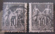 Delcampe - France - Petite Collection De 21 Timbres SAGE Type 1 Et 2 Oblitérés (Paire 1c Neuve*) Du 1c Au 1f - A étudier - Collections