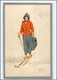 U5655/ Pellegrini Künstler Litho AK  Frau Fährt Ski 1912 - Other & Unclassified