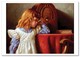 JIM DALY KIDS ~ LITTLE GIRL & BOOK Old Radio Table Tales  Art Modern Postcard - Sonstige & Ohne Zuordnung