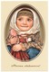 Pretty Little Girl In Russian Folk Costume With Doll Unposted Modern Postcard - Other & Unclassified