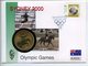 AUSTRALIA 5 $ 2000 BRONZE SIDNEY OLYMPIC GAMES EQUESTRIAN AUSTRALIAN LEGENDS STRICKLAND FIRST DAY OF ISSUE N°74 FDC UNC. - Collections