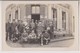 CARTE PHOTO : UNE FANFARE DEVANT LE CAFE DU CENTRE - ESTAMINET DU NORD DE LA FRANCE ?  - 2 SCANS - - A Identifier