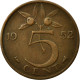 Monnaie, Pays-Bas, Juliana, 5 Cents, 1952, TTB, Bronze, KM:181 - 5 Centavos