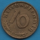 DEUTSCHES REICH 10 REICHSPFENNIG 1938 E KM# 92 (svastika) - 10 Reichspfennig