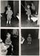 4 Photos Originales Fillette, Jouets De Fortune & Jeux Divers Les Yeux Bandés, Pelle, Coquetier Et à Genoux En 1954 - Personnes Anonymes