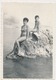 REAL PHOTO, Bikini Woman  Kid Boy On Rocks Beach, Femme En Maillot De Bain Et Garcon Sur La Plage, ORIGINAL - Persone Anonimi