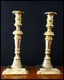 Early - Mid XIX C. English Brass Beehive Candlesticks - Kerzenhalter - Bougeoirs - Bronzes