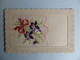 CPA Belle Carte Fantaisie Carte Brodée En Soie  à Message - Fleurs Violettes Ecrite En 1927 - Brodées