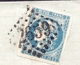 LET2- LETTRE DE NIMES POUR LYON- EMISSION DE BORDEAUX N°45 R.II + CAD DE NIMES. T.17 DE 1871- 4 SCANS - 1849-1876: Classic Period