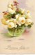 - Bonne Fête - 2 Cpa - Bouquet De Fleurs  - Dessin Avec Signature - Scan Verso - - Autres & Non Classés