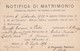 CARTOLINA POSTALE - MILANO - NOTIFICA DI MATRIMONIO - VIAGGIATA PER CALCIO (BERGAMO) - Marcophilia