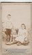 PHOTO CDV ENFANTS FRERE ET SOEUR ET LEUR JOUET CHEVAL A ROULETTES MODE  CABINET DUPONT A POITIERS - Anciennes (Av. 1900)