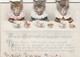 Christmas Card  Three Cats Nodding Heads Weighted Stands  Egc335 - Unclassified