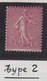 N° 202a - Semeuse Lignée 75c Lilas Rose Type II - Neuf** - 1903-60 Sower - Ligned