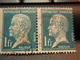 2 Timbres Pasteur 1F  Oblitérés - 1922-26 Pasteur