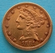 STATI UNITI  5  Dollari 1881  Gold Oro   "Testa Coronata" - 5$ - Half Eagles - 1866-1908: Coronet Head