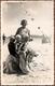 Carte Photo Originale Déguisement & Eisbär, Ours Blanc Polaire à La Plage Avec 3 Gamins Sur Le Dos Vers 1930/40 - Personnes Anonymes