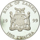 Monnaie, Zambie, 1000 Kwacha, 1999, British Royal Mint, FDC, Silver Plated - Zambia