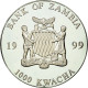 Monnaie, Zambie, 1000 Kwacha, 1999, British Royal Mint, SPL, Silver Plated - Zambia