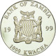 Monnaie, Zambie, 1000 Kwacha, 1999, British Royal Mint, TTB, Silver Plated - Zambia