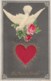 Fancy Card - Pigeon - Rose - Heart - Embossed - Brodées