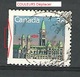 VARIÉTÉS AMÉRIQUE CANADA 1988 N° 1079 B DENTELÉE  TROIS COTÉE EDIFICE DU PARLEMENT  PHOSPHORESCENTE  OBLITÉRÉ - Errors, Freaks & Oddities (EFO)