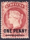 ST HELENA 1868 QV 1d On 6d Lake SG7 MH - Saint Helena Island