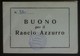 Istituto Nazionale Nastro Azzurro 1° Raduno Calabria 1962 - Buono Pasto Timbrato - Non Classificati