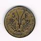 -&  FRENCH WEST AFRICA  5 FRANCS  1956 - Repubblica Centroafricana