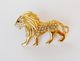 Broche Dorée Et Strass Lion - Villes