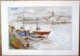 PORNIC AQUARELLE DE MARC GUITTENY BATEAUX SUR LES QUAIS A PORNIC N° 75 - Peintures & Tableaux