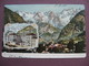 CPA ITALIE VAL D'AOSTA COURMAYEUR Chaine Du Mont Blanc Et Hotel De L'Union VUE & GRAVURE Lithographie ? CARTE COUPEE - Altri & Non Classificati