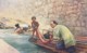 China, Washing Lauchi, Man And Child Wash Clothing In River C1900s/10s Vintage Tuck Series #9683 Postcard - China