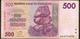 ZIMBABWE P 70 500 DOLLARS 2007 #AB  Signature 5  F-VF NO P.h. - Zimbabwe