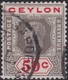 Ceylon     .   SG  .   353a  Die I  ( 2 Scans )       .    O   .      Cancelled    .   /    .    Gebruikt - Ceylon (...-1947)