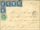 Losange BP 1 / N° 53 + 60 (5 En équerre) Càd BORDEAUX A PARIS Sur Lettre Adressée à Un Membre De La Mission Militaire Fr - 1871-1875 Cérès