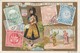 Trade Card (TC): Girl & Yeast  , & W/ Stamps , 1880-90s ; Peru - Pérou