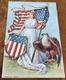 Lady Liberty Holding American Flag Beside Eagle ~ 1906 P. Sander N. Y.  Embossed Postcard - Patriotic