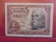 ESPAGNE 1 PESETA 1953 PEU CIRCULER - 1-2 Pesetas